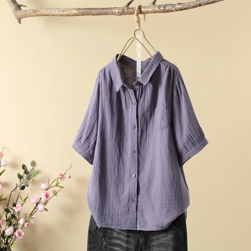 Briana™ Loose Casual Blouse – Purple | The Bellemont Sisters Australia