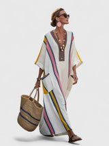Kyvanna | Elegant Maxi Dress – White Pink | The Bellemont Sisters Australia