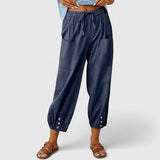 Jolie | Sophisticated Wide-Leg Pants – Navy Blue | The Bellemont Sisters Australia