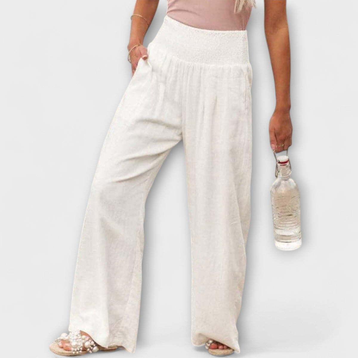 Thearya - Casual Wide Pants – White | The Bellemont Sisters Australia