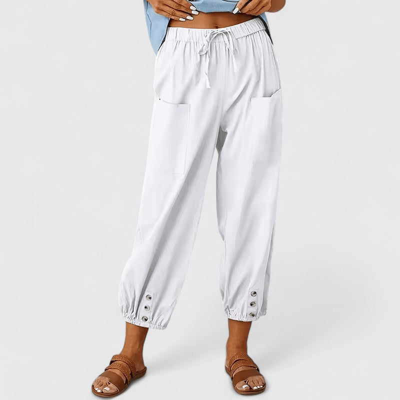 Jolie | Sophisticated Wide-Leg Pants – White | The Bellemont Sisters Australia