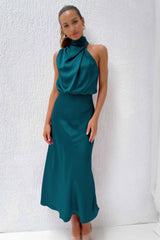 Faith | Women’s Chic Halter Evening Dress – Turquoise | The Bellemont Sisters Australia