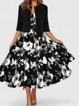 Chantal | Elegant Midi Dress – Black | The Bellemont Sisters Australia