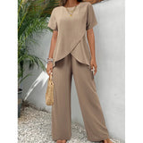 Lorrina™ Elegant Soft Two-Piece Set – Khaki | The Bellemont Sisters Australia