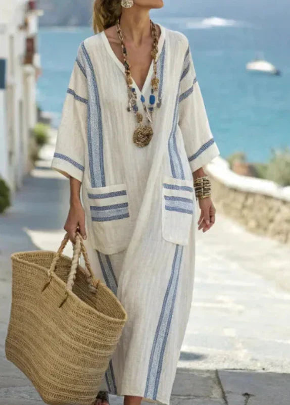 Kathleen | Elegant Loose Fit Summer Maxi Dress – Light Blue | The Bellemont Sisters Australia