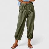 Jolie | Sophisticated Wide-Leg Pants – Army Green | The Bellemont Sisters Australia