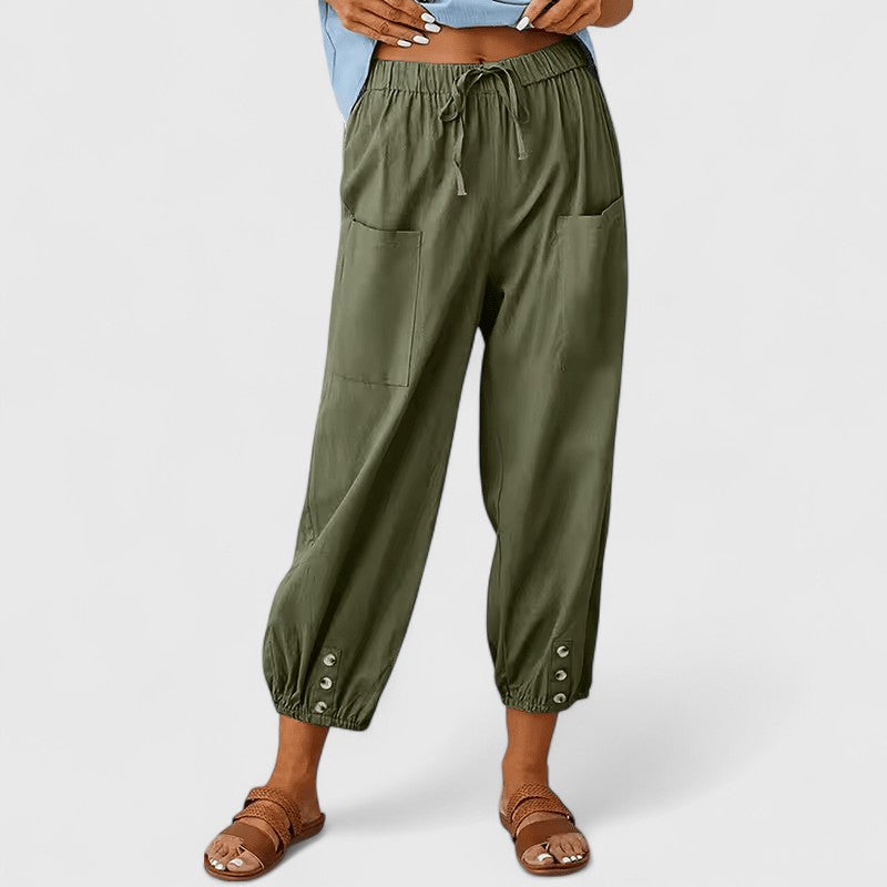 Jolie | Sophisticated Wide-Leg Pants – Army Green | The Bellemont Sisters Australia