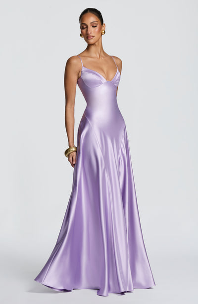 Elara | Women's Evening Satin Cupped Maxi Dress | The Bellemont Sisters Australia