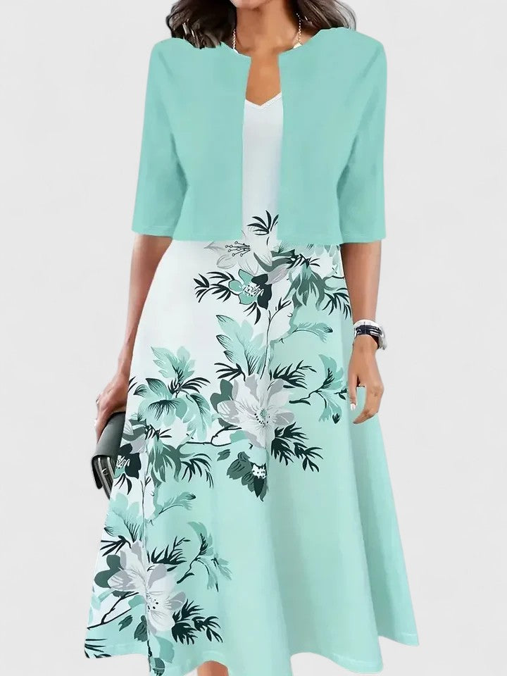 Chantal | Elegant Midi Dress – Green | The Bellemont Sisters Australia