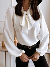 Alexis | Women’s Bow Neck Long Sleeve Blouse | The Bellemont Sisters Australia