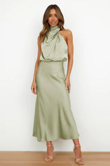 Faith | Women’s Chic Halter Evening Dress – Light Green | The Bellemont Sisters Australia