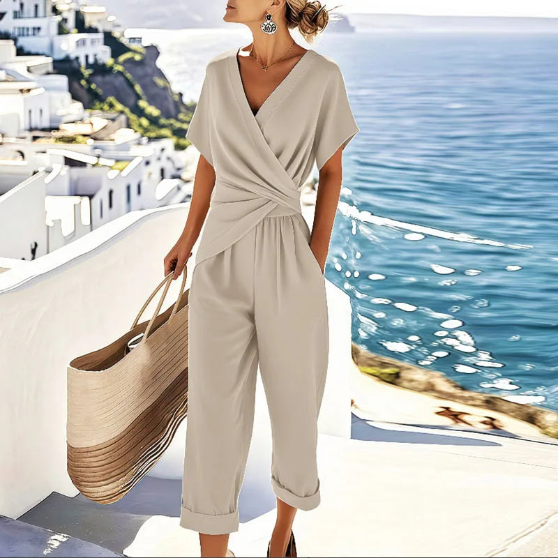 Colleen™ Elegant Two-Piece Summer Set – Apricot | The Bellemont Sisters Australia