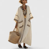 Arabella | Elegant Bohemian Dress – Apricot Black, Grey | The Bellemont Sisters Australia