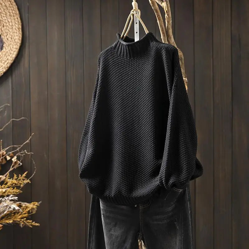 Barbara™ Relaxed Knit Sweater – Black | The Bellemont Sisters Australia