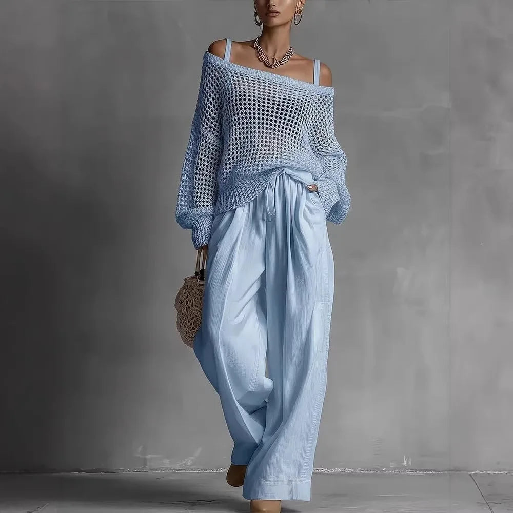Claribel™ Elegant Two-Piece Set – Light  Blue | The Bellemont Sisters Australia