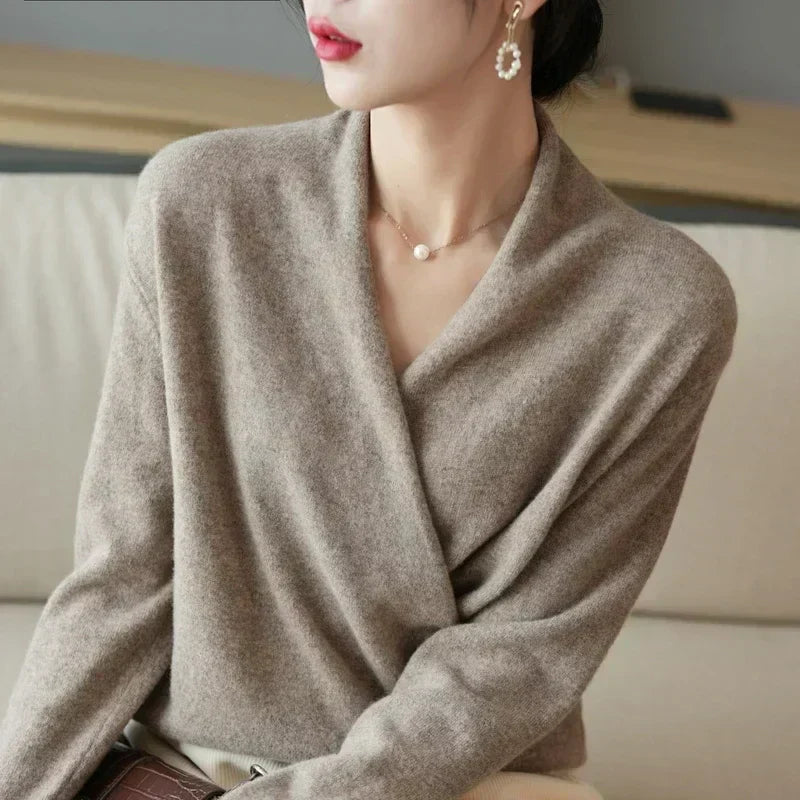 Mabel | Women’s Spring Wrap Neck Knit Top | The Bellemont Sisters Australia