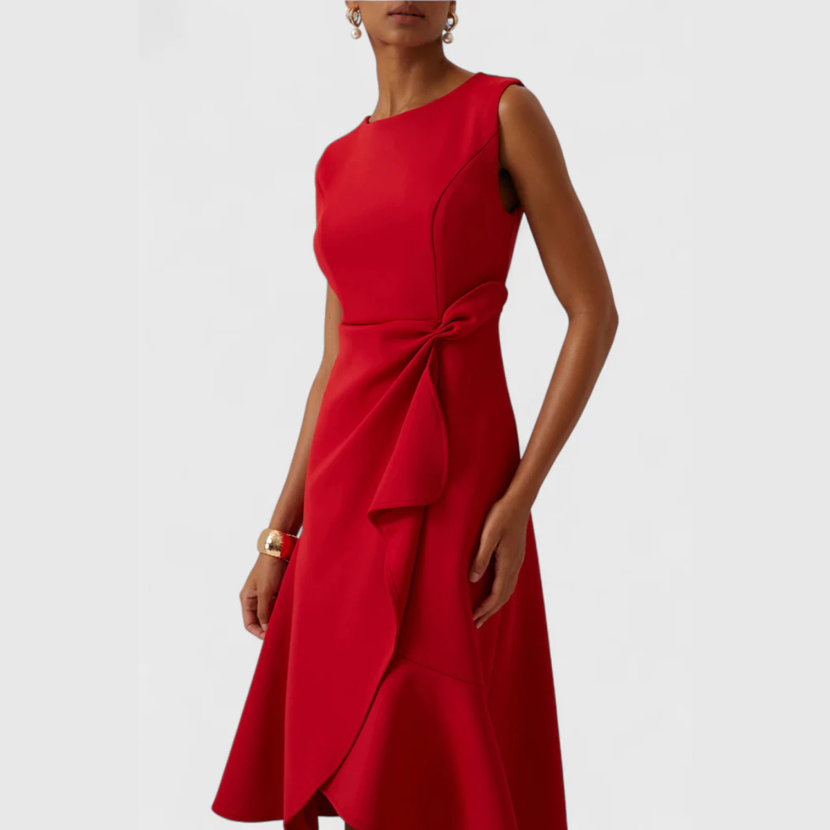 Eleanor | Women’s Draped Asymmetric Midi Dress | The Bellemont Sisters Australia