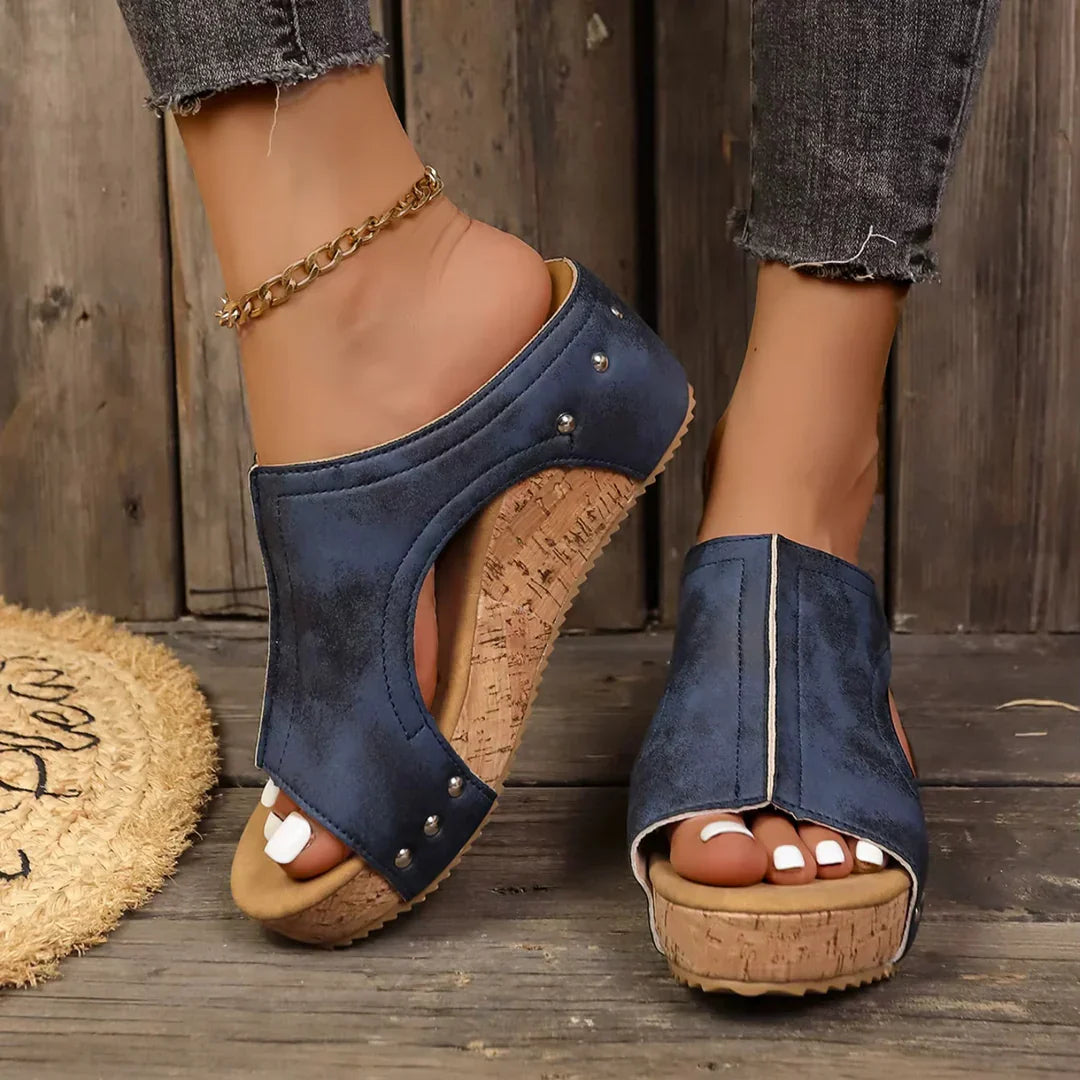 Lumi - Stud Wedges – Blue | The Bellemont Sisters Australia