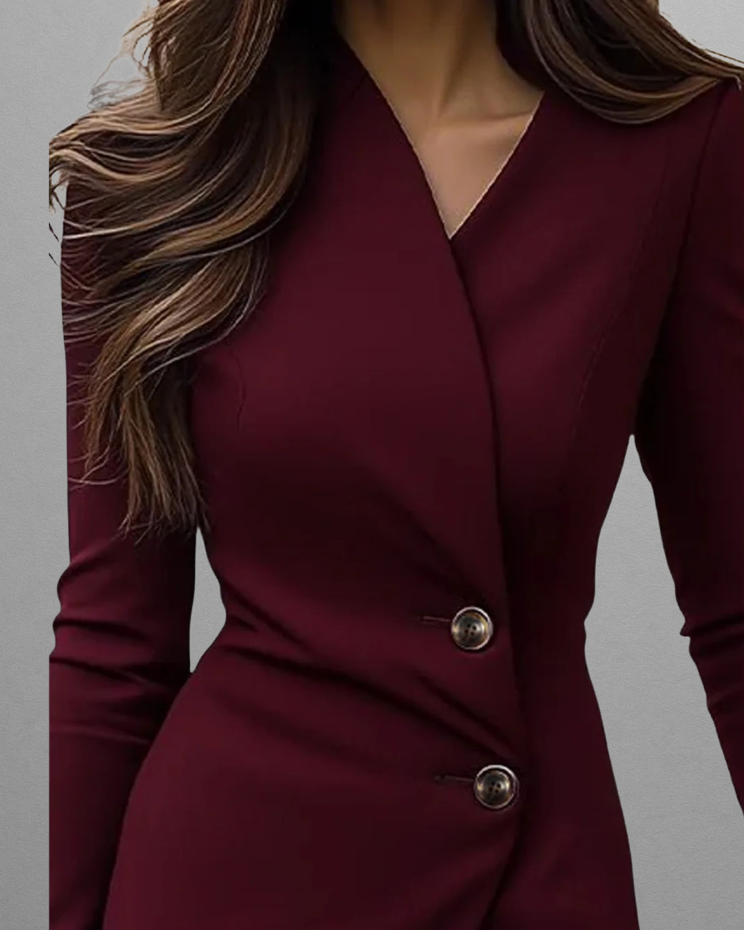 Isadora | Burgundy Wrap Style Buttoned Midi Dress | The Bellemont Sisters Australia