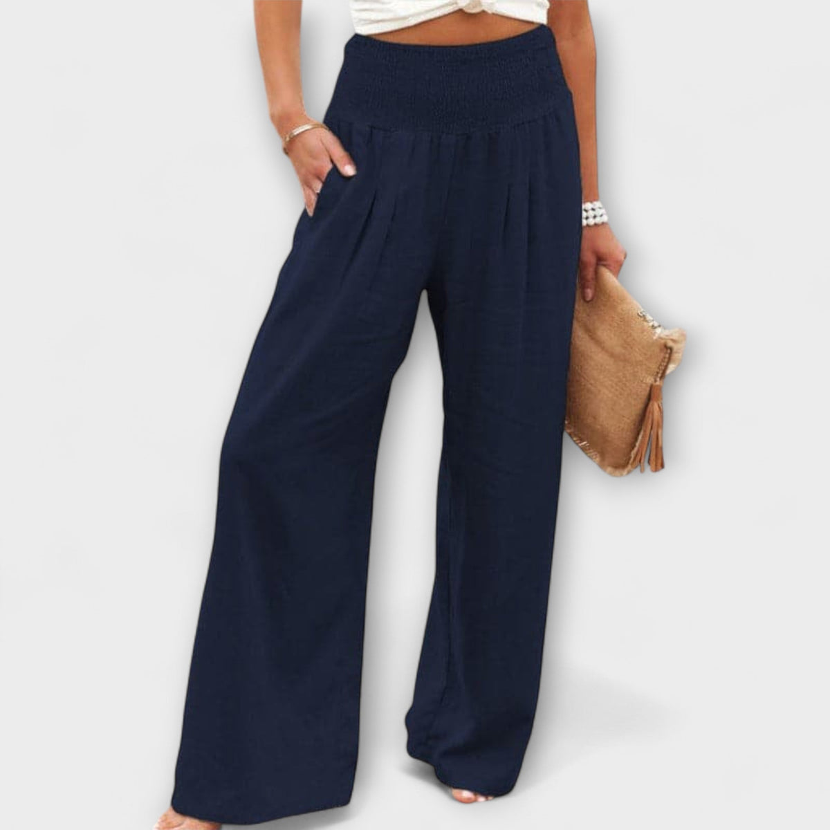 Thearya - Casual Wide Pants – Blue | The Bellemont Sisters Australia