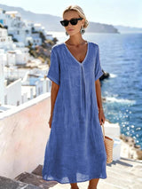 Wrenley™ | Relaxed Flowing Maxi – Blue | The Bellemont Sisters Australia