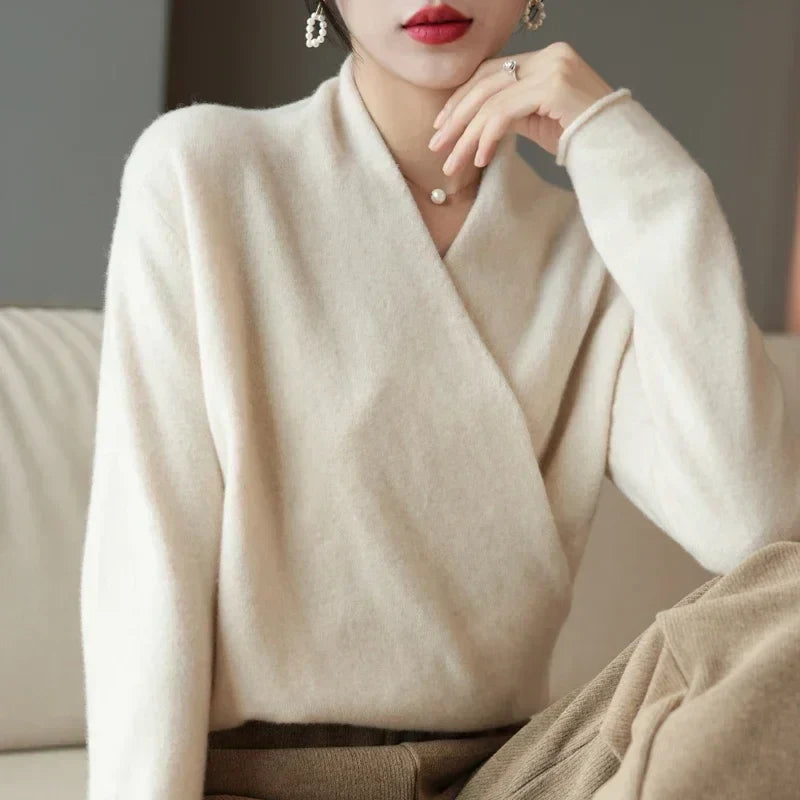 Mabel | Women’s Spring Wrap Neck Knit Top | The Bellemont Sisters Australia