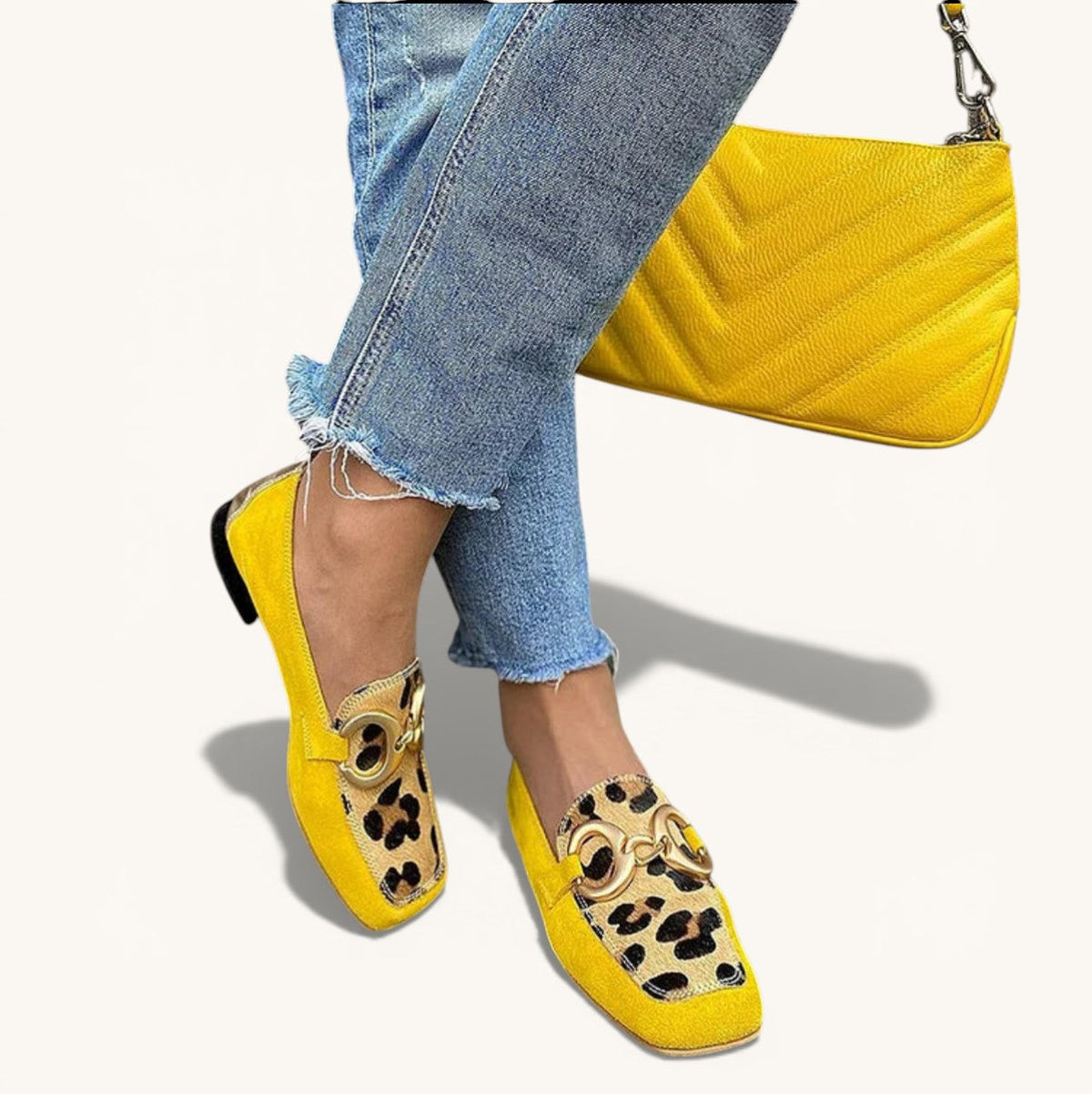 STELLE - Animal Print Loafers – Yellow | The Bellemont Sisters Australia