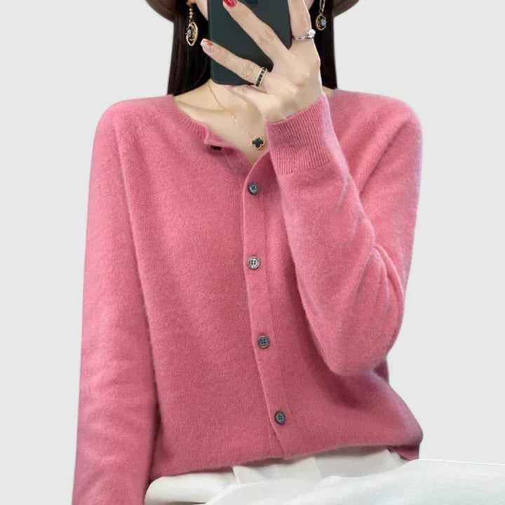 Lyxandria | Comfortable Cardigan – Pink | The Bellemont Sisters Australia