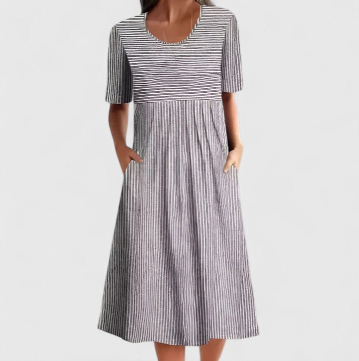 Felyzette | Comfortable Midi Dress – Gray | The Bellemont Sisters Australia