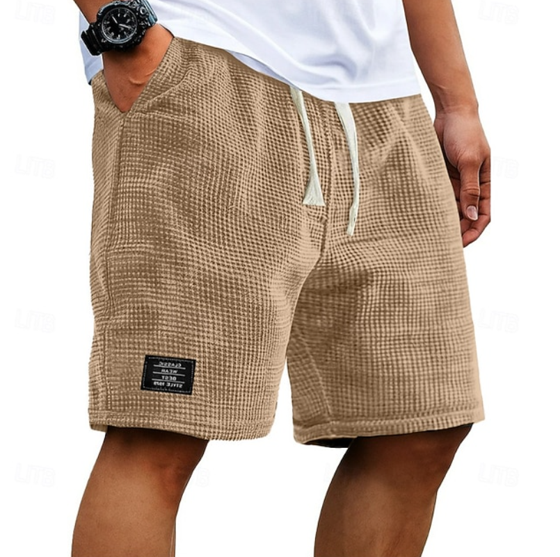 Oliver | Casual Waffle Summer Shorts – Brown | The Bellemont Sisters Australia