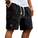 Oliver | Casual Waffle Summer Shorts – Black | The Bellemont Sisters Australia