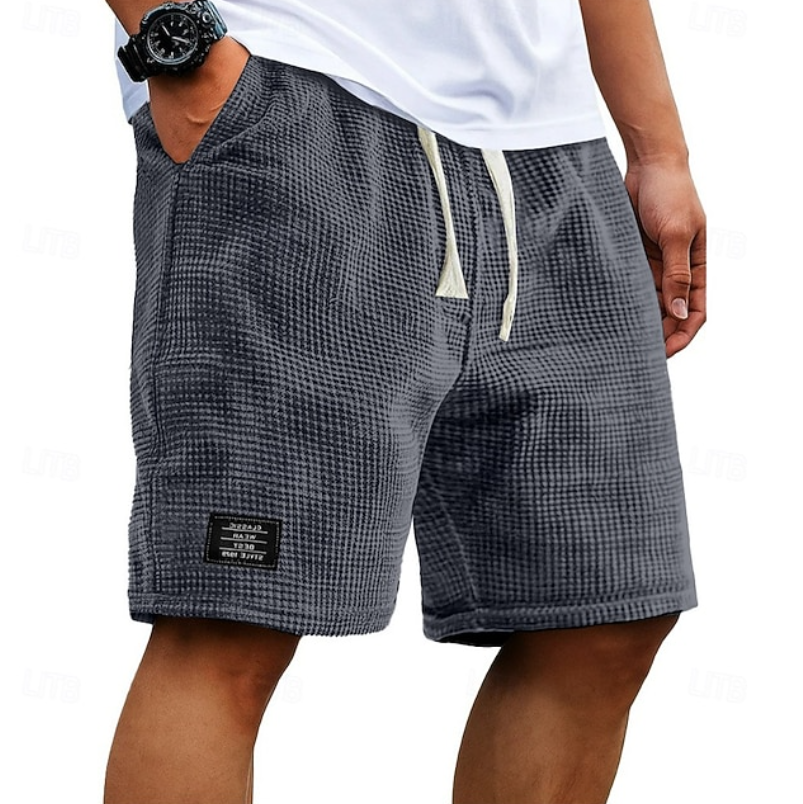 Oliver | Casual Waffle Summer Shorts – Grey | The Bellemont Sisters Australia