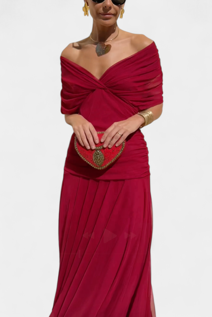 Alondra™ | Long Floral Dress with V-Neck | The Bellemont Sisters Australia