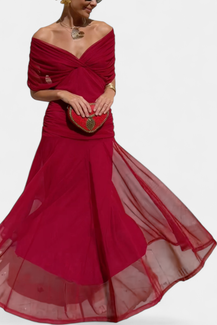 Alondra™ | Long Floral Dress with V-Neck | The Bellemont Sisters Australia