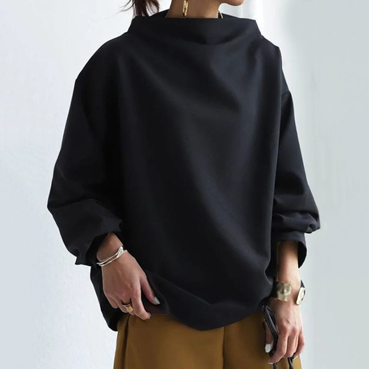Rachel | Women High-Neck Long Sleeve Top | The Bellemont Sisters Australia