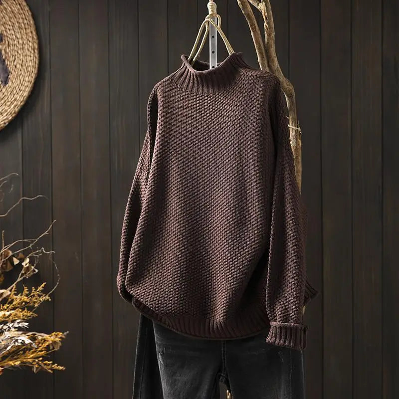 Barbara™ Relaxed Knit Sweater – Brown | The Bellemont Sisters Australia
