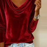 Margaret - Luxurious Velvet Drape-Neck Top | The Bellemont Sisters Australia