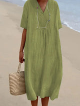Silvana™ | Relaxed Textured Maxi Dress – Light Green | The Bellemont Sisters Australia