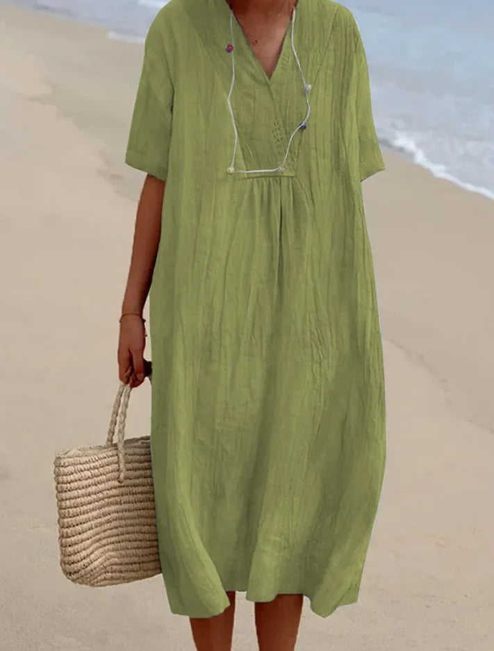 Silvana™ | Relaxed Textured Maxi Dress – Light Green | The Bellemont Sisters Australia