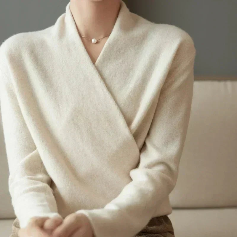 Mabel | Women’s Spring Wrap Neck Knit Top | The Bellemont Sisters Australia
