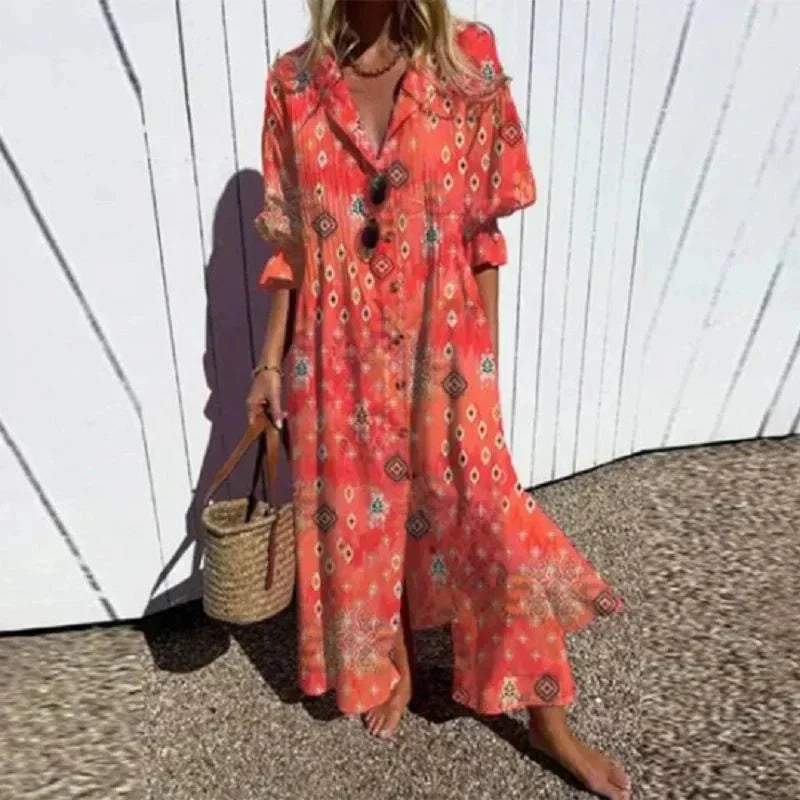 Aikaterini | Beachcomber Boho Dress – Red | The Bellemont Sisters Australia