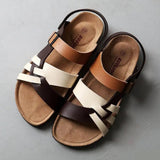 Orion | Premium Comfortable Sandals – White & Brown | The Bellemont Sisters Australia
