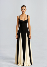 Alwen | Elegant Maxi Dress – Black/White | The Bellemont Sisters Australia