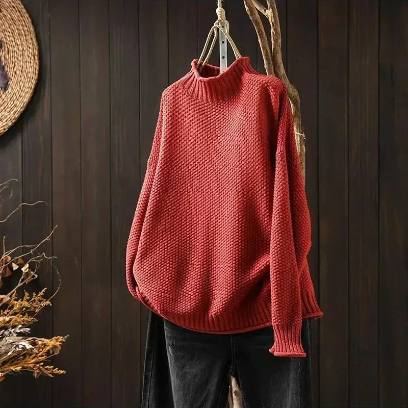 Barbara™ Relaxed Knit Sweater – Red | The Bellemont Sisters Australia