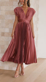 Ella | Women’s Classic Pleated Maxi Dress – Antique Pink | The Bellemont Sisters Australia