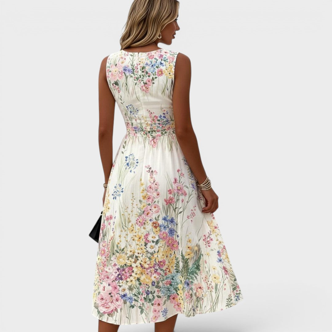 Kimberly - Sleeveless Floral Midi Dress | The Bellemont Sisters Australia