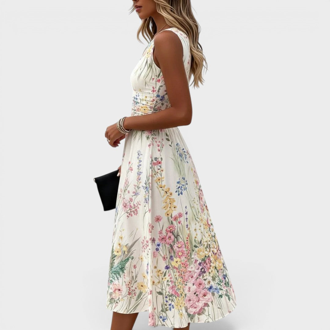 Kimberly - Sleeveless Floral Midi Dress | The Bellemont Sisters Australia