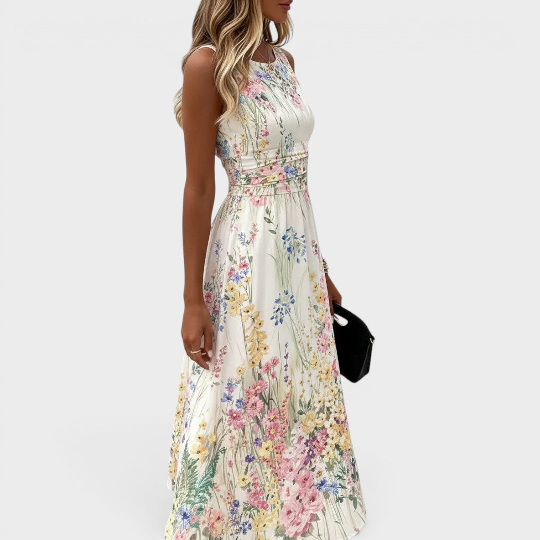 Kimberly - Sleeveless Floral Midi Dress | The Bellemont Sisters Australia