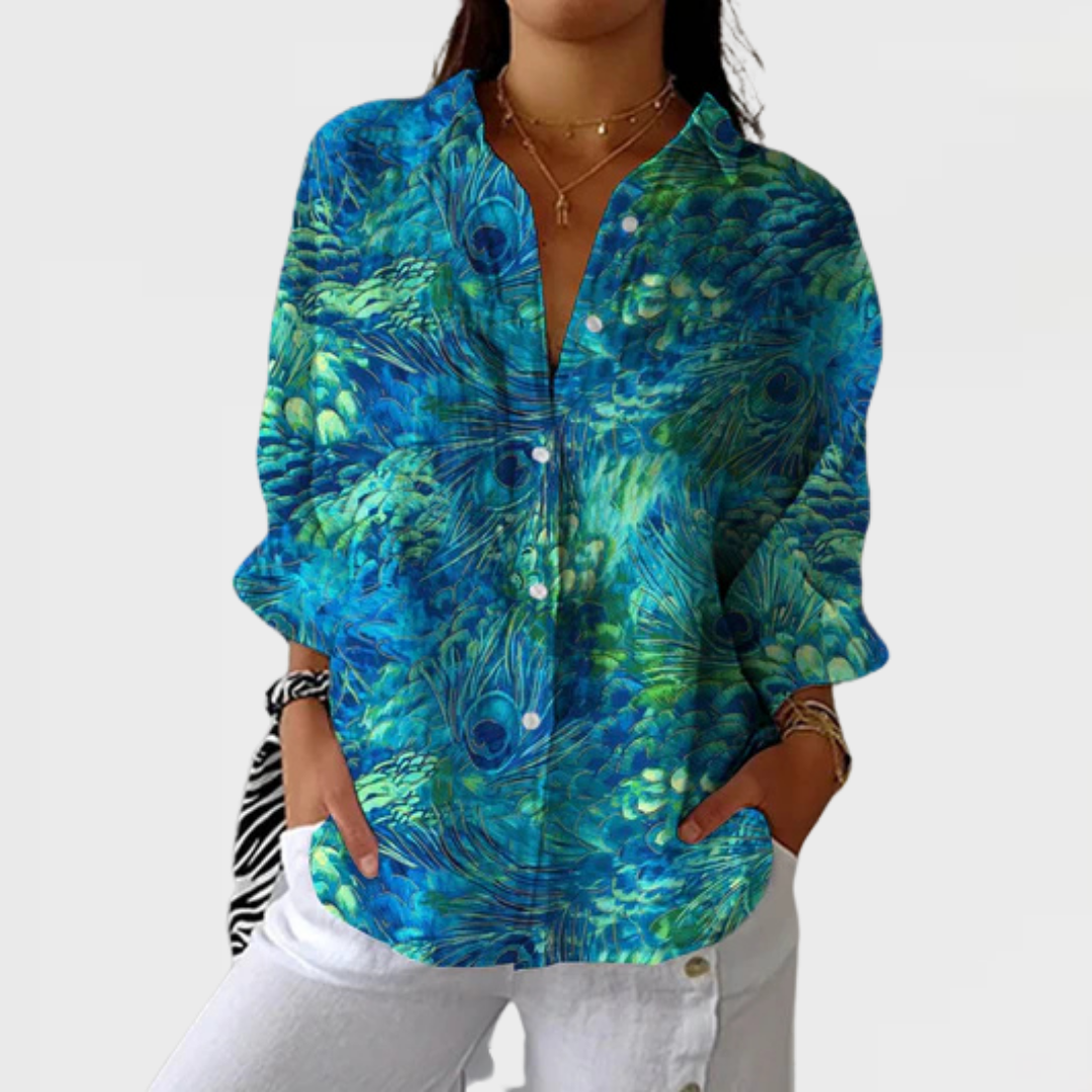 Victoria | Peacock Grace Blouse – Multicolour | The Bellemont Sisters Australia