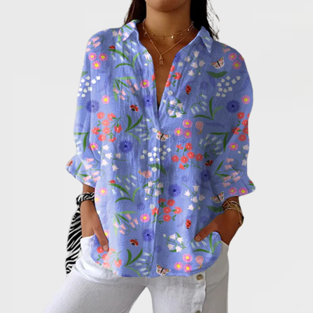 Megan | Playful Dogs Blouse – Multicolour | The Bellemont Sisters Australia